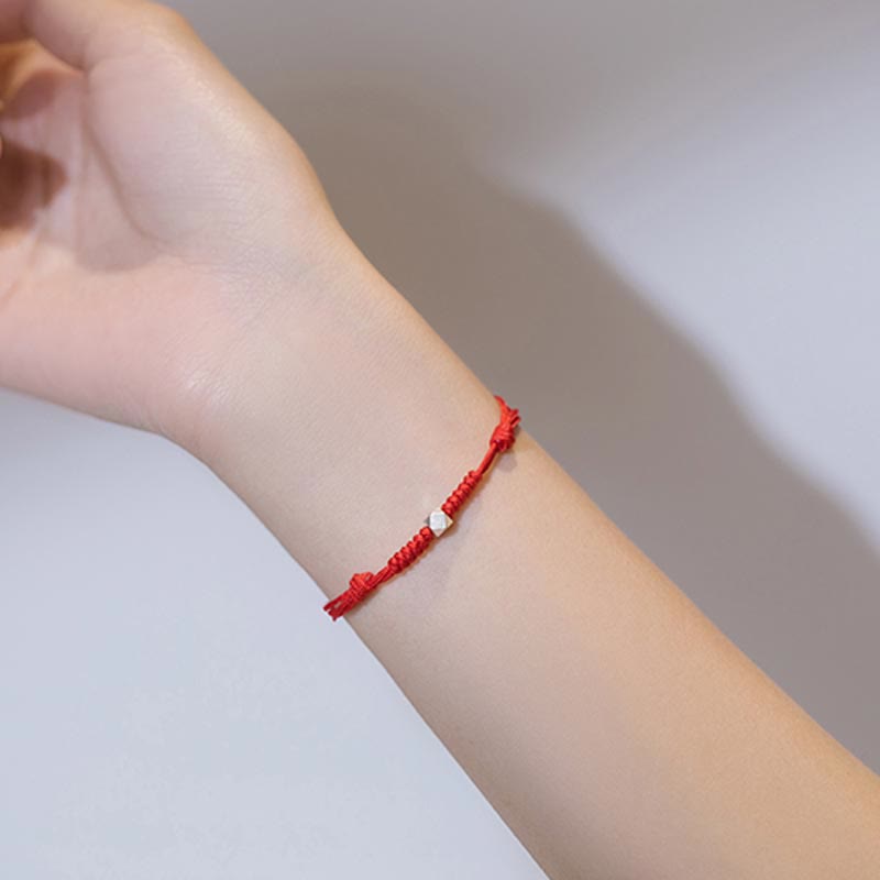 925 Sterling Silber Rote Schnur Schutzarmband Unisex