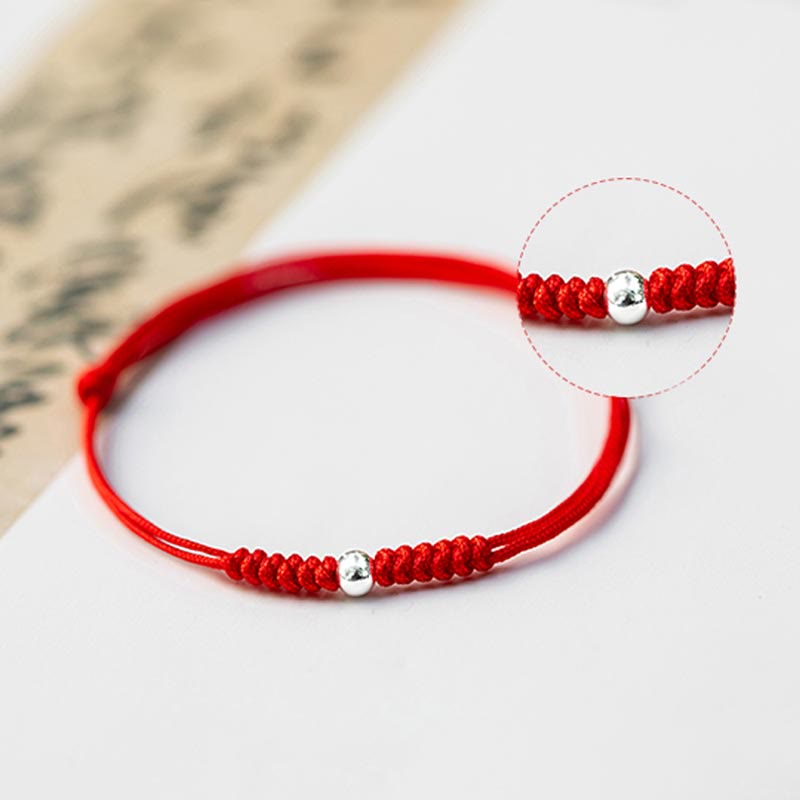 925 Sterling Silber Rote Schnur Schutzarmband Unisex