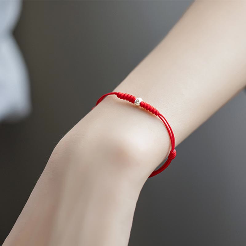 925 Sterling Silber Rote Schnur Schutzarmband Unisex