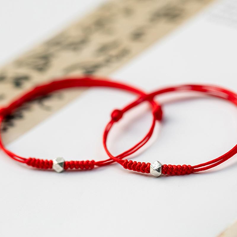 925 Sterling Silber Rote Schnur Schutzarmband Unisex