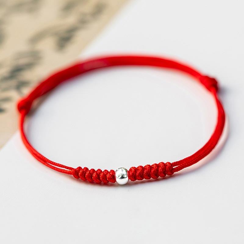 925 Sterling Silber Rote Schnur Schutzarmband Unisex