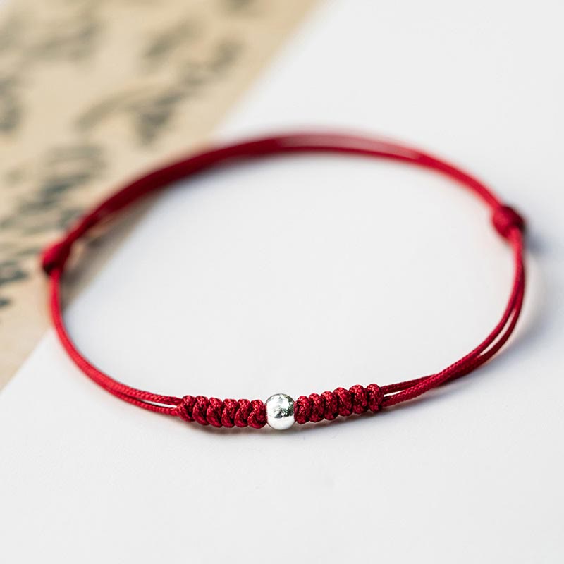 925 Sterling Silber Rote Schnur Schutzarmband Unisex