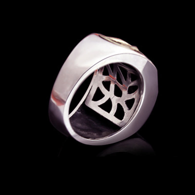 925 Sterling Silber Sanskrit Schutz Spiritueller Ring Verstellbar