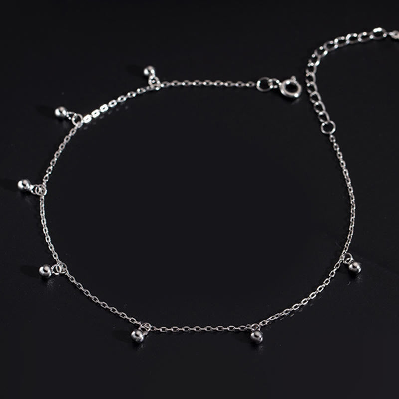 Fußkettchen mit kleinen Perlen aus 925er Sterlingsilber zum Schutz