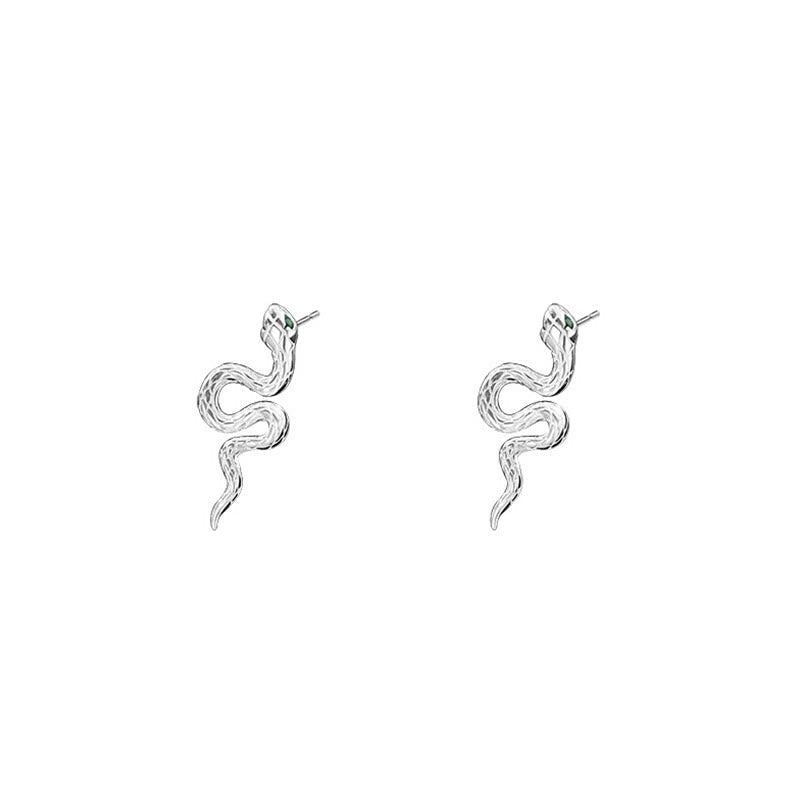 925 Sterling Silber Schlange Balance Halskette Anhänger Ohrringe Set