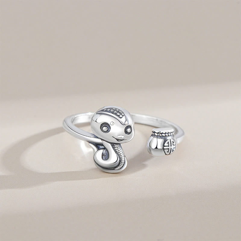 925 Sterling Silber Schlangen-Balance-Ring