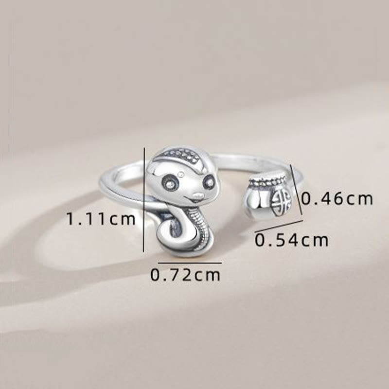 925 Sterling Silber Schlangen-Balance-Ring