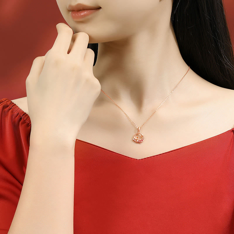 925 Sterling Silber Schlangen-Koi-Segenskette