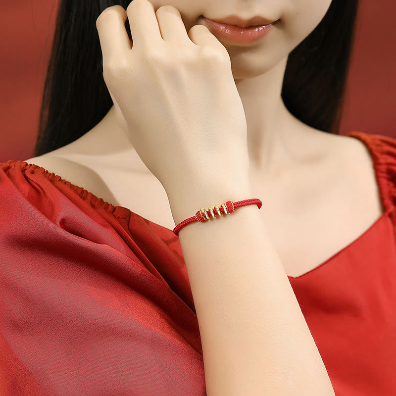925 Sterling Silber Schlangenarmband mit roter Schnur