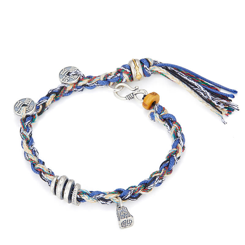 Spirituelles Armband aus 925er Sterlingsilber mit Münz-Schuppen-Anhänger