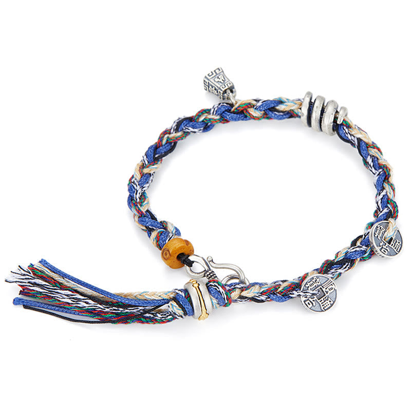 Spirituelles Armband aus 925er Sterlingsilber mit Münz-Schuppen-Anhänger