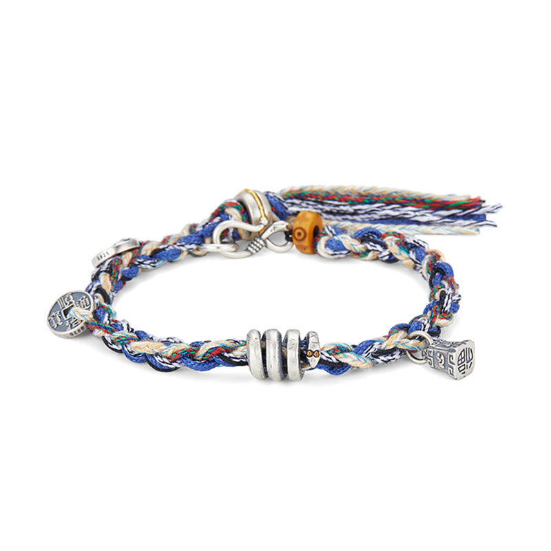 Spirituelles Armband aus 925er Sterlingsilber mit Münz-Schuppen-Anhänger