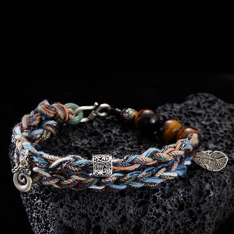 925 Sterling Silber Tigerauge Willenskraft Armband Handarbeit
