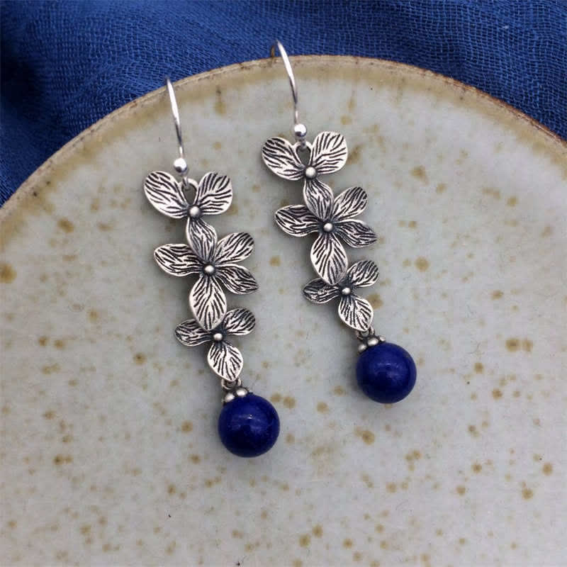 Ohrringe aus 925er Sterlingsilber mit Türkis-Lazurit und Schutz der Gelassenheit