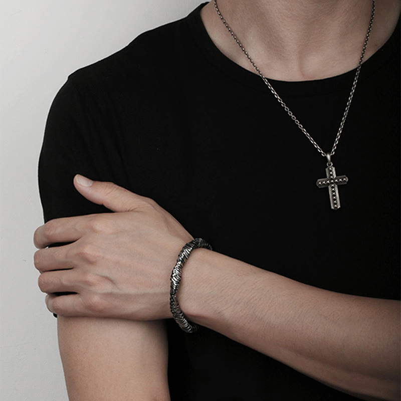 925 Sterling Silber Gedrehtes Reichtumsheilungs-Spirituelles Armband
