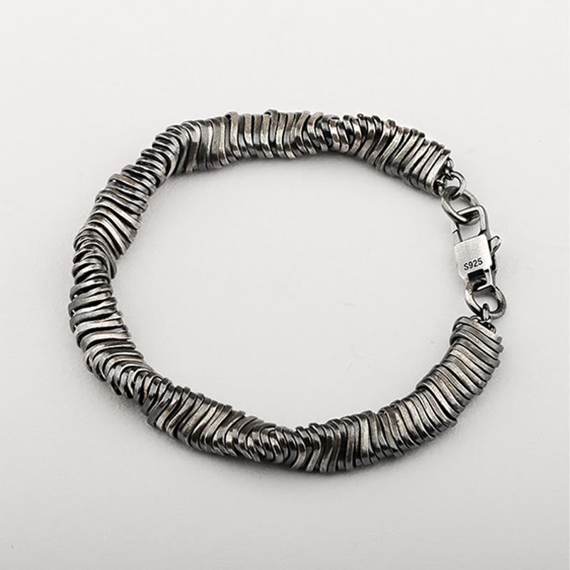 925 Sterling Silber Gedrehtes Reichtumsheilungs-Spirituelles Armband