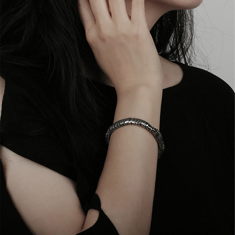 925 Sterling Silber Gedrehtes Reichtumsheilungs-Spirituelles Armband