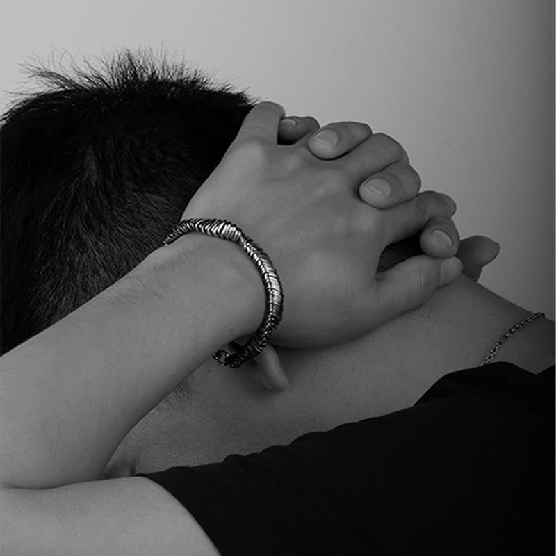 925 Sterling Silber Gedrehtes Reichtumsheilungs-Spirituelles Armband