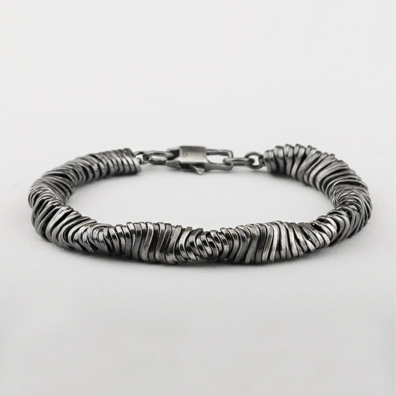 925 Sterling Silber Gedrehtes Reichtumsheilungs-Spirituelles Armband