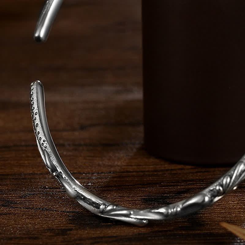 Schutzarmband aus 925er Sterlingsilber mit Weinrebengravur