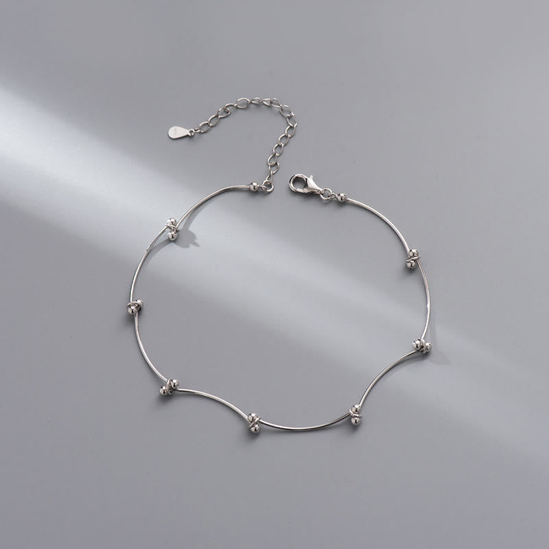 Fußkettchen mit Wellenschutz aus 925er Sterlingsilber