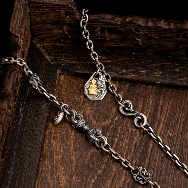 925 Sterling Silber Zakiram Göttin des Reichtums Spirituelle Halskette