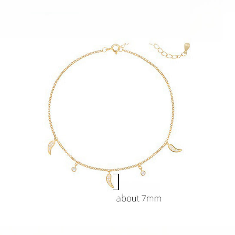 925 Sterling Silber Zirkon Schutz Spiritueller Fußkettchen Charm