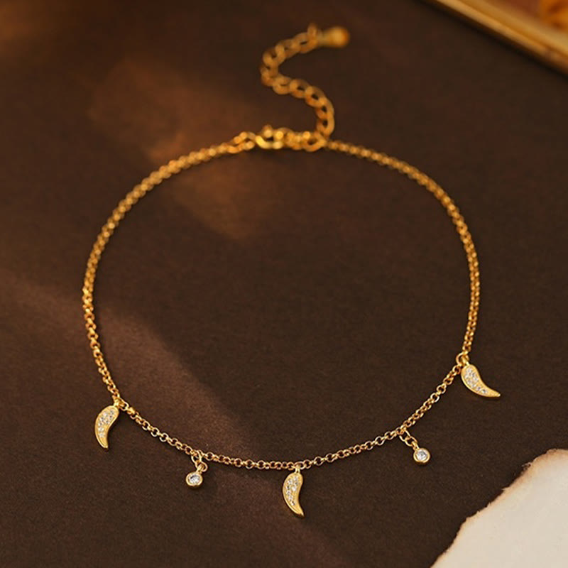 925 Sterling Silber Zirkon Schutz Spiritueller Fußkettchen Charm