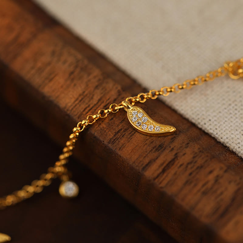 925 Sterling Silber Zirkon Schutz Spiritueller Fußkettchen Charm