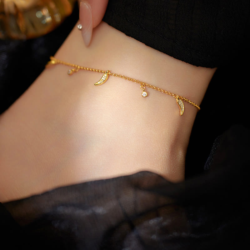 925 Sterling Silber Zirkon Schutz Spiritueller Fußkettchen Charm