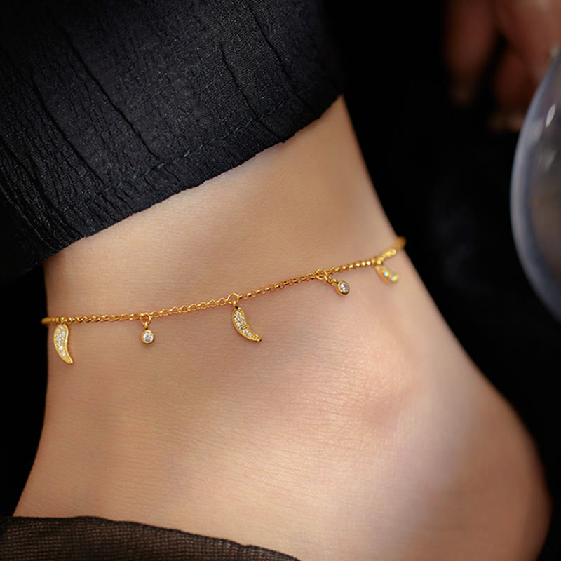 925 Sterling Silber Zirkon Schutz Spiritueller Fußkettchen Charm