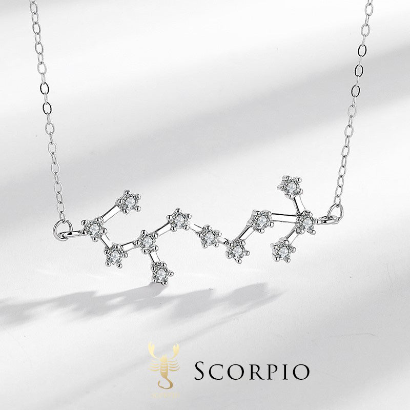 925 Sterling Silver Zodiac Necklace | Astrology Blessing Pendant