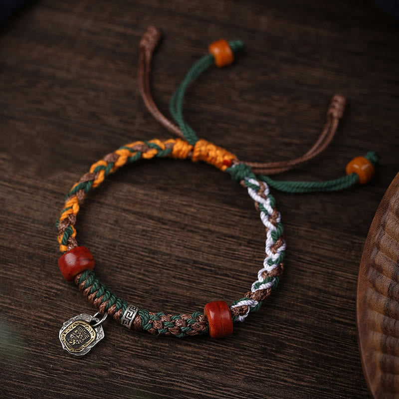Tibetan Silver Camel Bone Protection Bracelet 6mm