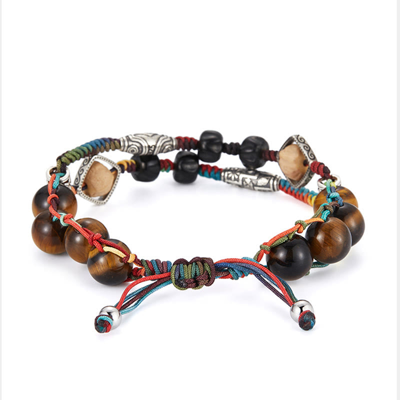 Sterling Silber Tigerauge Mut Armband Handgemacht Bodhi Samen