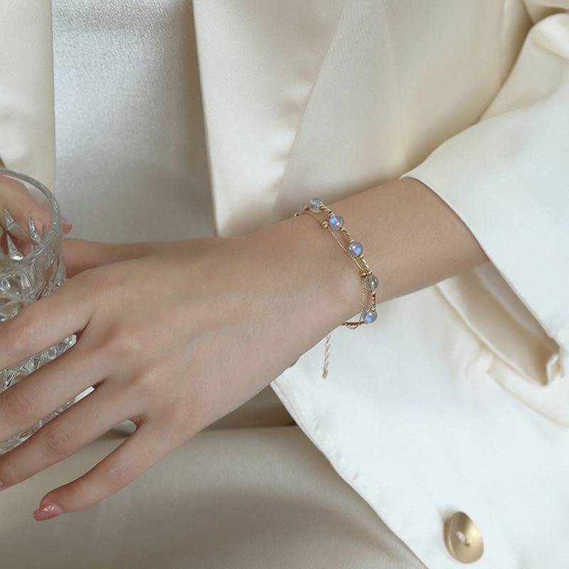 Moonstone Love & Calm 18K Gold Chain Bracelet