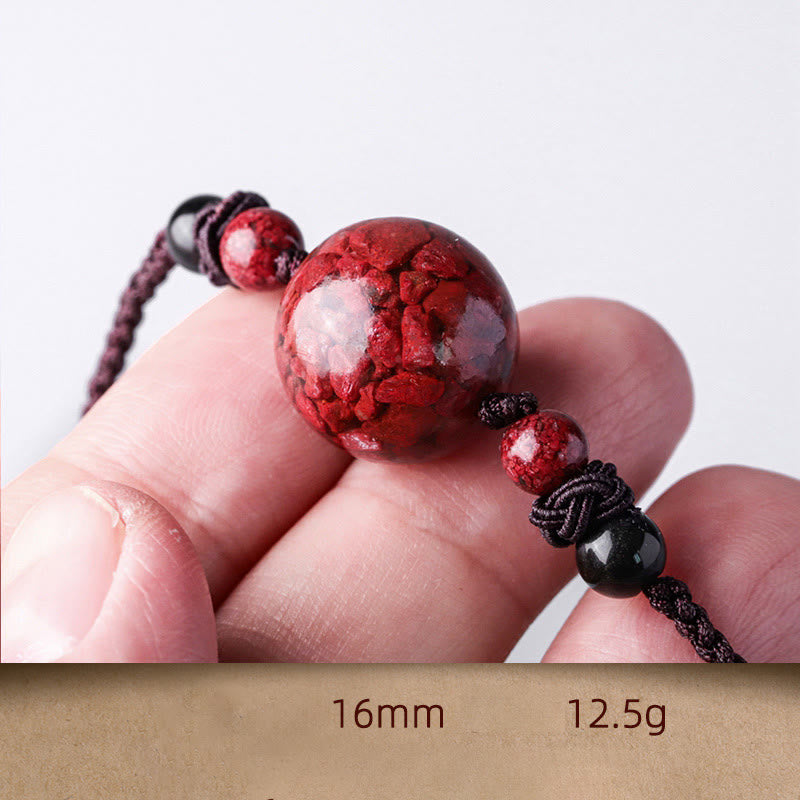 14mm Cinnabar Blessing Necklace Pendant for Mindfulness