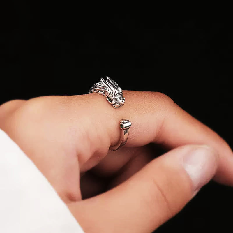 Vintage Dragon Ring Adjustable for Success and Strength