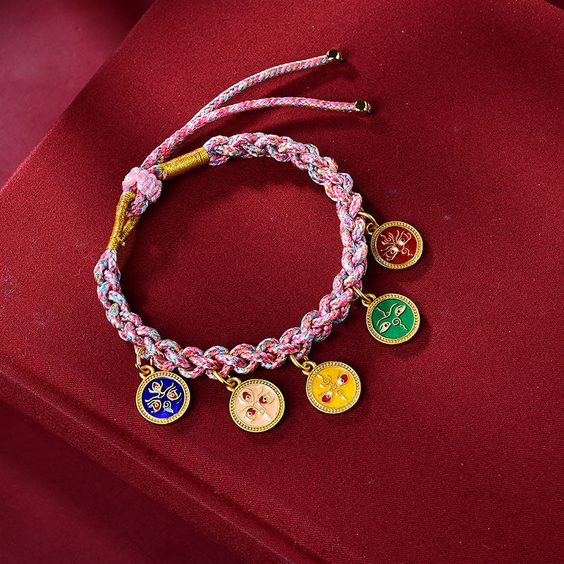 Handmade Tibetan Rope Spiritual Bracelet | Five Gods of Wealth