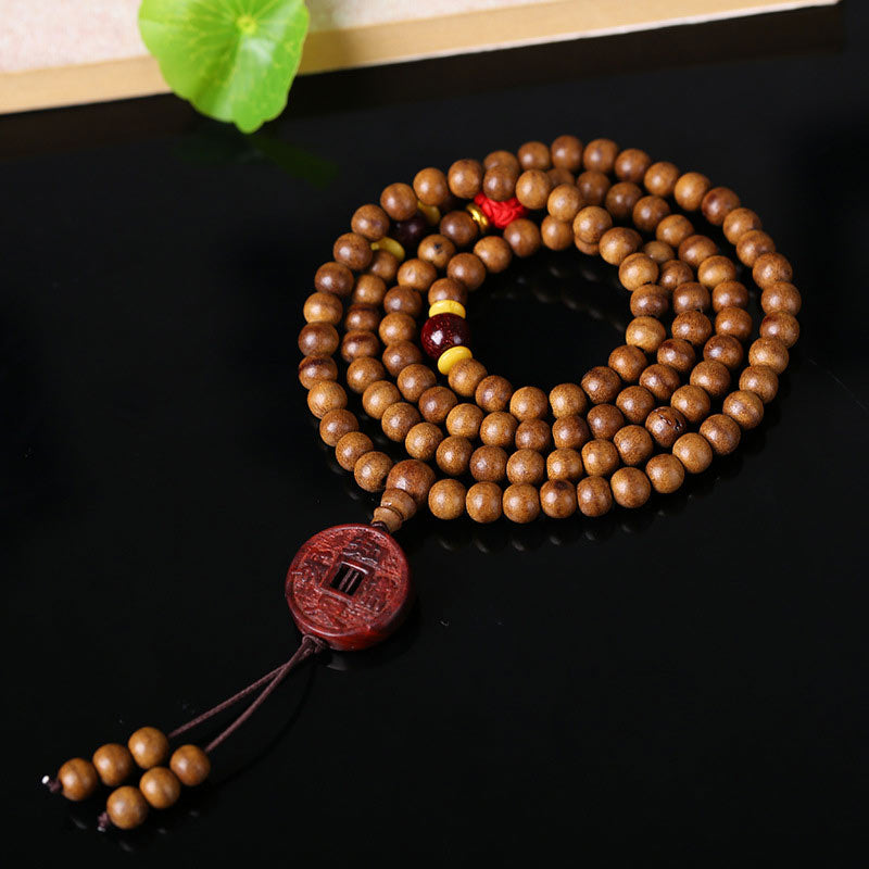 6mm Peach Wood Lotus Bracelet for Meditation & Protection