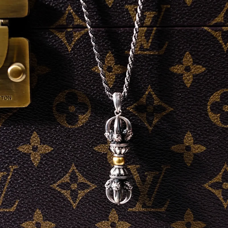 Kupfer Tibetischer Dorje Vajra Reichtum Halskette Anhänger