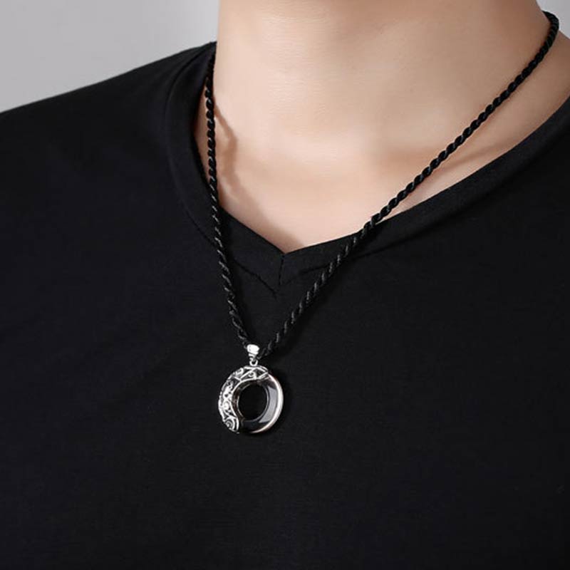Ice Obsidian Zodiac Pendant Necklace | 12 Constellations Blessing