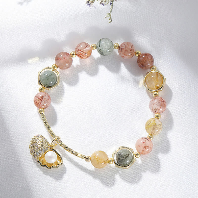 8mm Colorful Rutilated Quartz Protection Bracelet