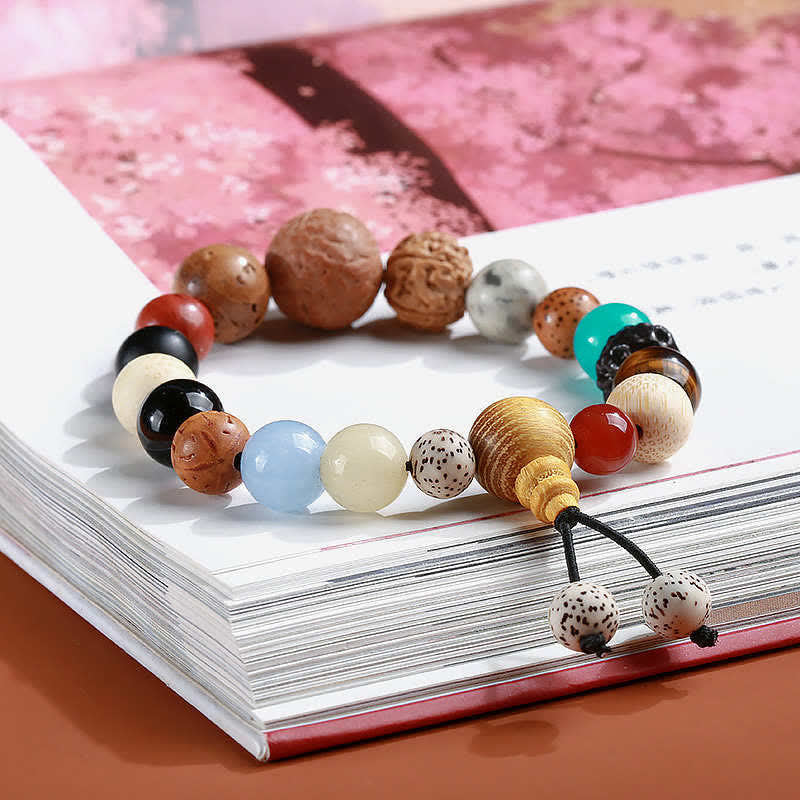 Bodhi Seed Agate Wisdom Mala Bracelet for Harmony