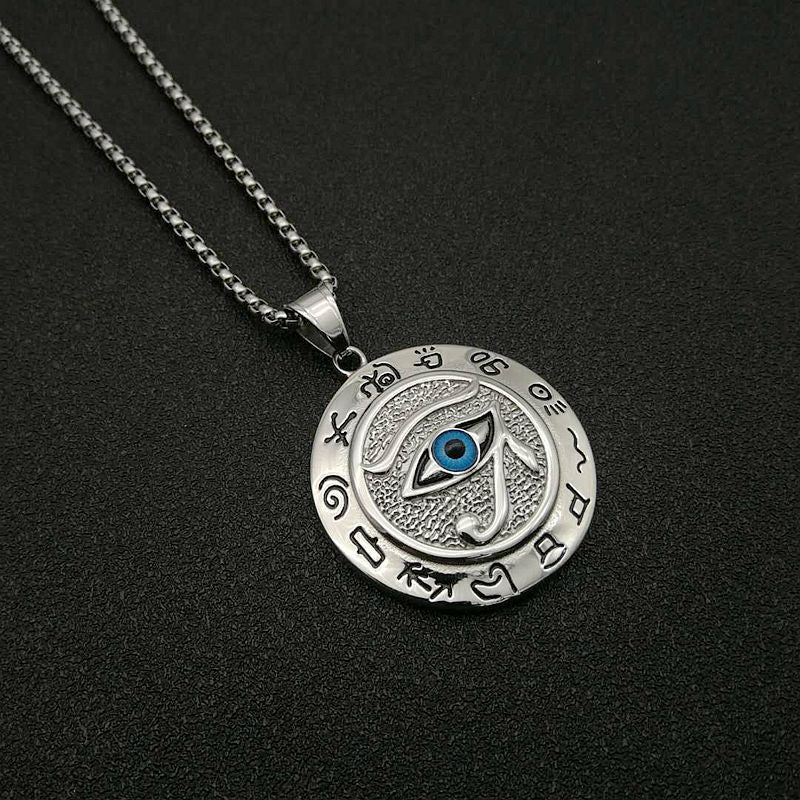 Eye of Horus Titanium Steel Protection Necklace Pendant