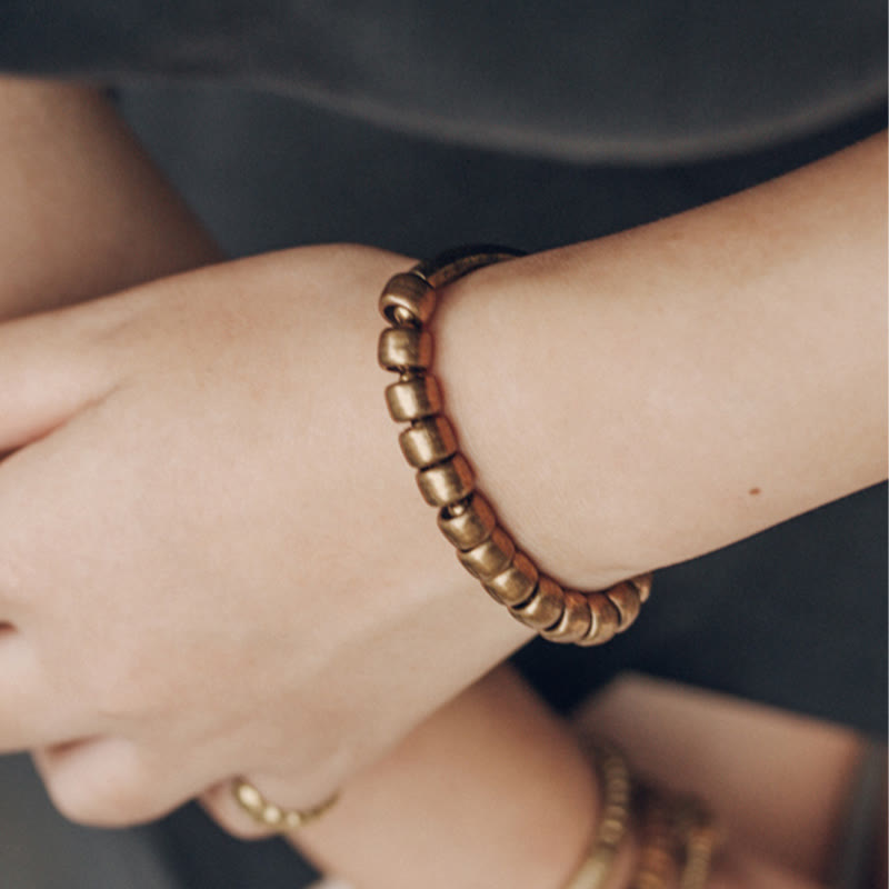 Copper Brass Bead Luck Wealth Spiritual Bracelet