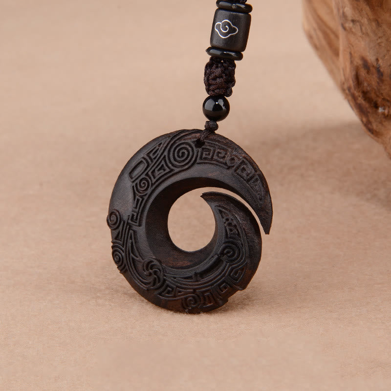 Kleines Blatt Rotes Sandelholz Ebenholz Spirituelle Schutz Halskette