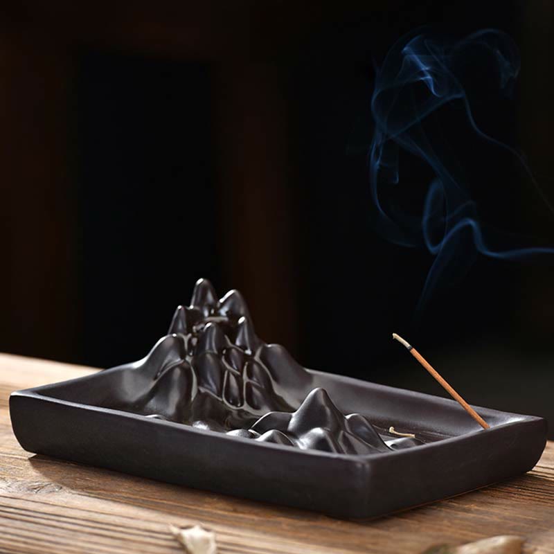 Ceramic Mountains Flowing Water Backflow Incense Burner