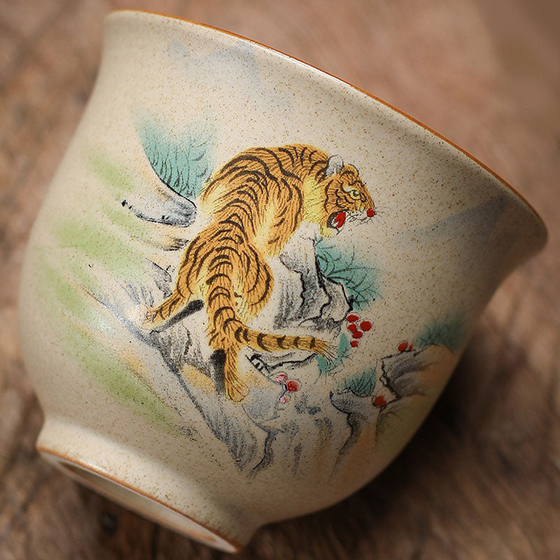 12 Chinese Zodiac Ceramic Teacup | 130ml Kung Fu Tea Cup