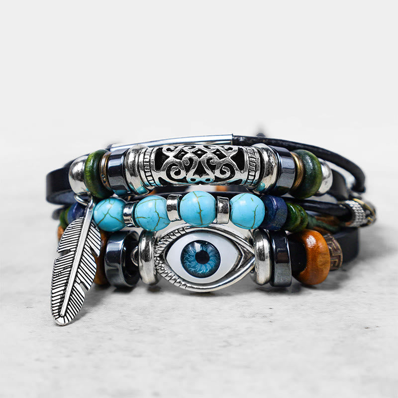 12mm Turquoise Evil Eye Protection Bracelet