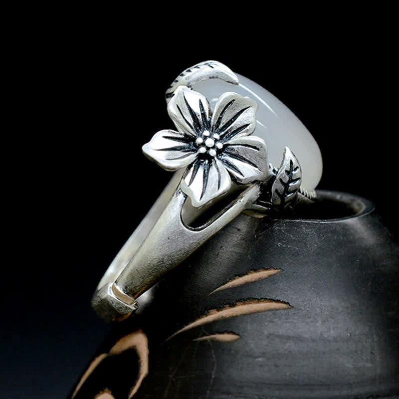 990 Sterling Silber Chalcedon Pflaume Positive Harmonie Ring